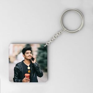 Square MDF Single Sided Keychain